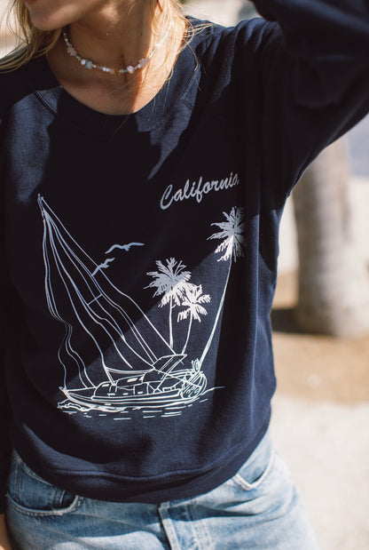 Sailing California Embroidered Favorite Sweatshirt