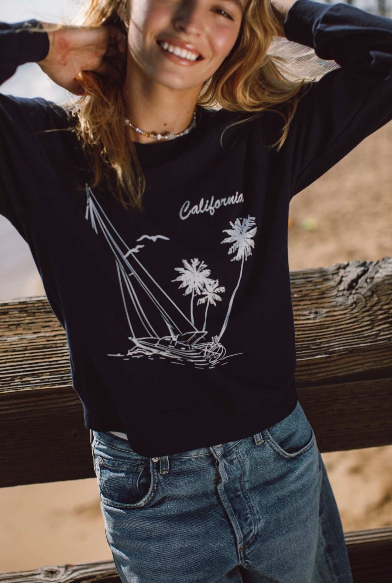 Sailing California Embroidered Favorite Sweatshirt